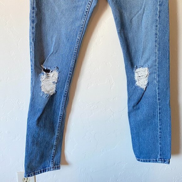 Mens Levis 510 Distressed Knee Stonewashed Skinny Jeans - Sz 32 x 32 - Picture 3 of 11